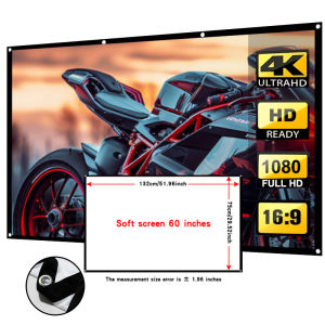 High density soft screen supporting high-definition projection with multiple sizes ranging from 60-150 inches to choose from