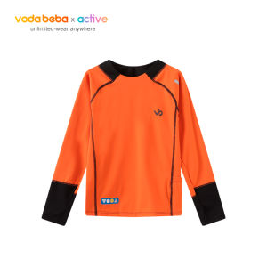 เสื้อยืดแขนยาวสำหรับเด็กชาย Voda Beba แห้งเร็ว กันแดด ระบายเหงื่อได้ดี ทรงหลวม สไตล์ฤดูใบไม้ร่วง ผ้าไนลอนผสมโพลีเอสเตอร์