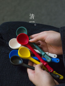 Qingyi เซรามิคสไตล์ญี่ปุ่นใช้ในบ้านความงามสูง Handmade กาแฟช้อนสําหรับ Tea Cafe อิสระ Real Shot