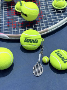 Flocking Tennis Ball Earphone Case Protective Cover for Apple Airpods pro 2 New 4th Gen Airpods 3 Silicone Soft Shell Korean Style