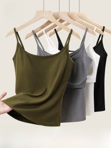 miiow | American Style Strap Vest Women Summer Premium Modal Slim Fit Version With Chest Pad Underwear Beautiful Back White Top