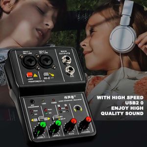 【Ready Stock】2 Channel Compact Studio Mixer Small Portable Sound Mixing Console 48V USB Phantom Power Monitor Paths Plus Effects Use for Home Music Production K Song