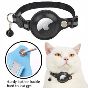 AirTag Case Cats Collar for Apple AirTag Holder Adjustable Protective Kitten Puppy Collar With Bell Reflective Pet Collars Anti-lost