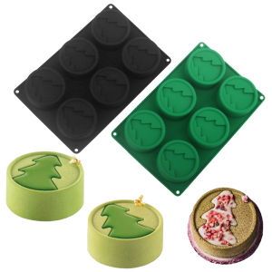 Novel Christmas Tree Design Silicone Cake Mould French Mousse Cake Mold Soap Moulds Kitchen Baking Supplies Chocolate Mould