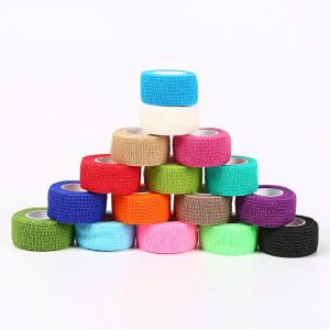 5Pcs/Lot 2.5cm Colorful Wide Self Adhesive Bandage Breathable Cohesive Bandage Wrap Rolls Elastic Self-Adherent Tape for Stretch Athletic Sports Wrist Ankle