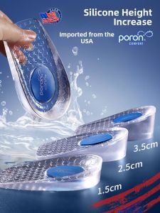 SANDAOREN | Shock Absorbing Self-Adhesive Half Invisible Insoles Silicone Height-Increasing