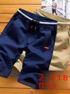 Red Way Leopard Mid-Waist Cotton Cargo Pants for Men Loose Style Casual Khaki Shorts with Pocket Decoration for Summer
