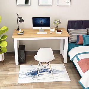 elife โต๊ะทำงาน 100cm 120cm 140cm โต๊ะทำงานไม้ ขาเหล็กหนา โต๊ะคอมพิวเตอร์ เพื่อสุขภาพ เกมมิ่ง มินิมอล สำนักงาน มินิมอล สีลายไม้