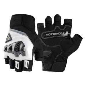 MOTOWOLF | Full And Half Finger Leather Motorcycle Gloves with Carbon Fiber Anti-Skid
