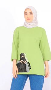 FOREVER Kaos Oversize Wanita Lengan 7/8 Love Jannah Forever Atasan Jumbo COD M-L-XL-XXL