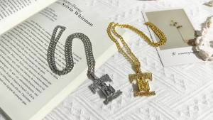 Potdemiel | Hip-Hop DEATHROW RECORDS Prisoner Necklace Rhinestone Pendant Couple Necklace with Crystals