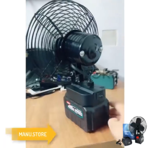 XẢ KHO - Quạt Chạy Pin 8 Inch - Quạt Tích Điện lồng sắt dùng chân pin phổ thông Makita siêu khỏe pin lên tới 6 đến 8 giờ