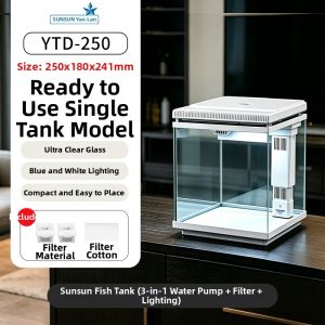 sunsun | Desktop No-Water-Change Ultra-White Glass Ecological Aquarium