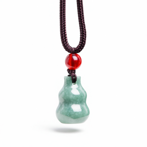 TIMESWIND Natural Genuine Gourd Jade Light Green Lucky S925 Silver Women Necklace Y1N