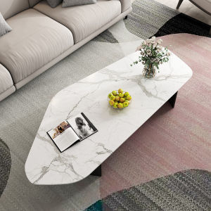Special-Shaped Coffee Table Living Room Home Simple Modern Small Apartment Internet Celebrity Minimalist Small Coffee Table Light Luxury Italian Stone Plate Table