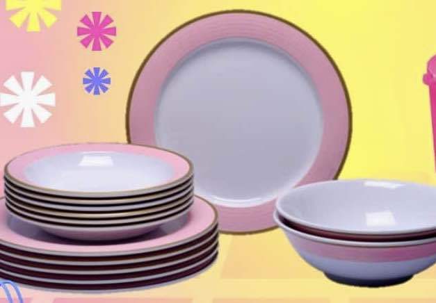 Pink clearance melamine dinnerware