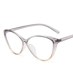 JN IMPRESSION Fashion Simple Large Oval Frame Anti-blue Light Glasses Retro Cat Eye Glasses