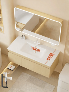 LANGXIANG | Customized Aluminum Wood Style Bathroom Vanity Ceramic Basin