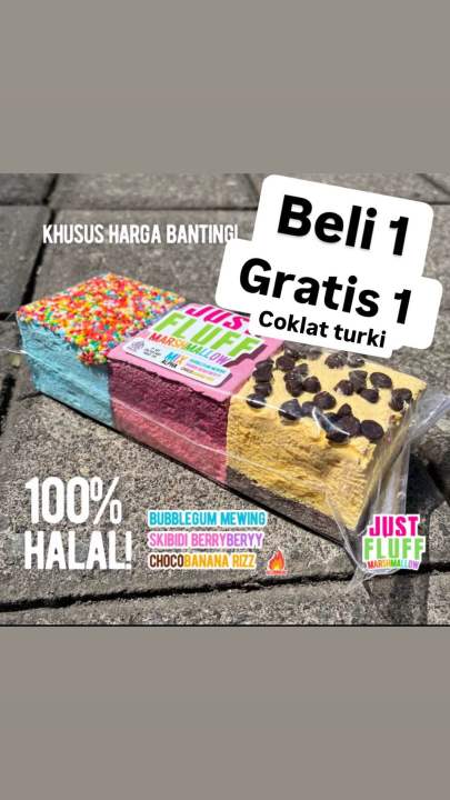 ( beli 1 gratis 1 coklat turki ) Just fluff marshmellow marshmellow viral tiktok rasa
