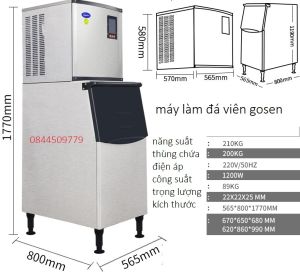 Máy làm đá 250L chuyên dụng cho quán CÀ PHÊ << quán NƯỚC tiện dụng