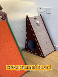 (Ready Stock) Rumah Kucing Scratching Mat Triangular Scratched cat Mat Wear Resistant Pad pet tree royal canin