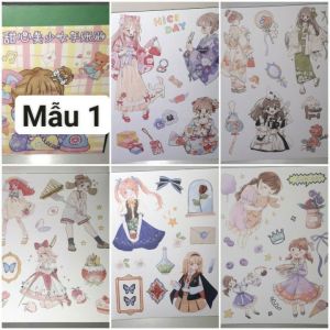 Một cuốn có 24 tờ dán sticker kích thước 6.5x8.5cm có nhiều mẫu rất đẹp