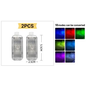 For Audi Q8 4M 2018~2024 2pcs Car Footwell Lights Ultra-bright Touch LED Light Ambient Atmosphere Neon Lamp Interior Accessories