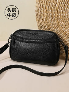 Soft Cowhide Mini Crossbody Bag Womens Fashionable Versatile Leather Single Shoulder Slant Bag Stylish Small Mobile Phone Bag