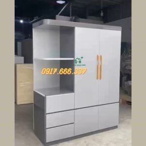 [BAO LẮP RÁP] Tủ quần áo nhựa Ecoplast cao cấp có kệ góc màu xám thời trang giao lắp tận nơi