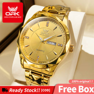 OPK Watch For Men Waterproof 2024 Original Waterproof Luminous Fashion Dual Calendar Casual Quartz Stainless steel Watches Relo