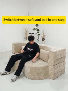 【10 Years Warranty】DreaME Furniture 2in1 convertible folding sofa bed full sponge roll pack compressed fabric sofa no assembly twin sleeper sofa with pillows Applicable to Futon Couch for Small Space Living Room/Bedroom/Guest Room/Apartment/Home Office
