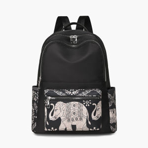 Fashion Printing Backpack Women Large Capacity Nylon Rucksack Multilayer Crossbody Bag School Bags Lightweight Waterproof Travel Knapsack