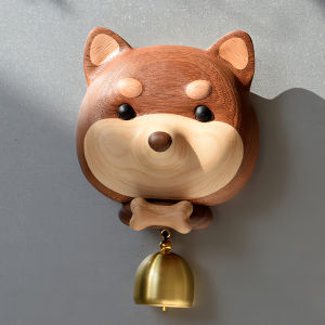 Dây Chuông Cửa Bằng Gỗ Sồi Từ Tính Hình Chú Chó Shiba Inu Nhỏ Trang Trí Cửa Sổ Quà Tặng Hiện Đại Đơn Giản Cho Mọi Đối Tượng