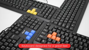 100% OKER WATERPROOF KEYBOARD คีย์บอร์ด Full Size 104Keys SLIM DESKTOP แป้นพิมพ์ไทย อังกฤษ สาย USB เสียงเงียบ