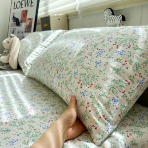 Thickened Pure Cotton Pillowcase Floral Print Skin-friendly Home Use Pillow Core Inner Case Soft Comfortable Envelope Closure