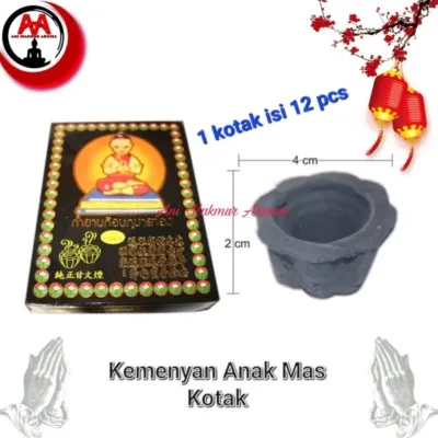 Dupa Kemenyan Hitam Thailand Anak Mas Kotak Hio Sembahyang