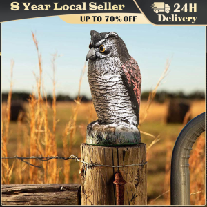 Owl Scare Bird Control Devices Waterproof Fake Owl Scarecrow Decoy Lifelike Simulation Owl Bird Deterrent Owl Statue Anti-bird Cute Owl Figurines Bird Scarecrow Resin Garden Owl Decorations Outdoor Garden
