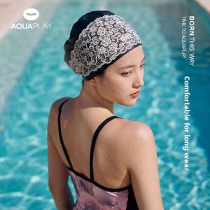 AQUAPLAY | Elastic Waterproof Womens Large Silicone Swim Cap