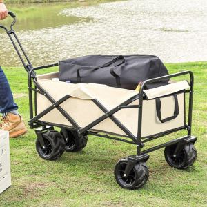 8Inch Wwagon trolley camping equipment Foldable wagon trolley camping Beach Shopping camping trolley wagon