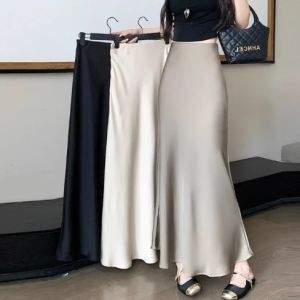 High Waisted A-line Wrapped Fishtail Skirt for Women Summer New High-end Fashion Mid Length Skirt