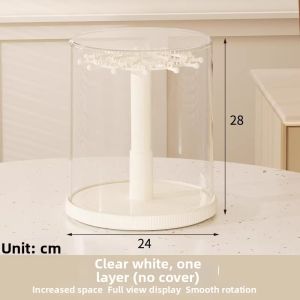 Transparent Rotating Display Box for Dolls and Figurines