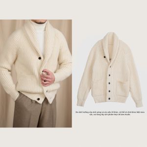 Cổ áo dày ấm cho nam áo len cardigan