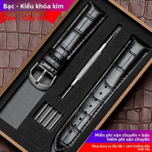 Woalmorn | Dây Đeo Đồng Hồ Da Thật Khóa Bướm