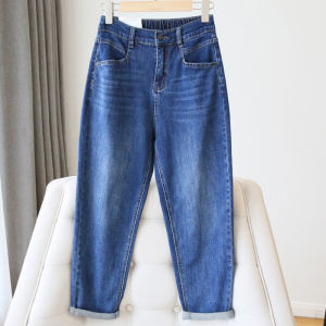 High Waist Loose Fit Straight Leg Denim Jeans plus Size Womens Spring Autumn New Style Harlan Dad Pants Thinming Sister