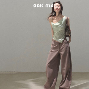 OAKMOO | Quần Jeans Ống Cong Đính Đá Phong Cách Tie-Dye