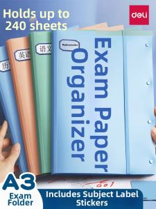 deli | Document Organizer with Transparent Pockets Multi-layer File Folder for Students