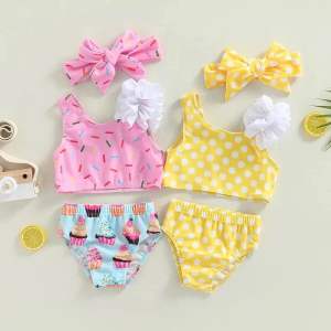 [0-5th] BIKINI ANAK BAYI PEREMPUAN IMPORT YELLOW POLKADOT BAJU RENANG BABY GIRL