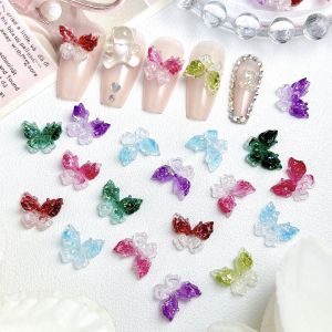 20 Chiếc Bướm Nhựa Trong Suốt Phát Sáng Trang Trí Móng Tay Phong Cách Mộng Mơ Màu Sắc Chuyển Đổi Phụ Kiện Làm Móng Acrylic Tự Làm