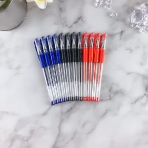 10 Cây Bút nước mực xanh đỏ đen ngòi 0.5mm bút gel thân trơn bút văn phòng