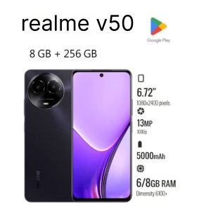 OPPO | 2026 New Realme V50 Unlocked Smartphone 8GB RAM 256GB Dimensity 6100 Plus 6.72 Inch 120Hz IPS Screen 5000mAh Dual SIM Android 13